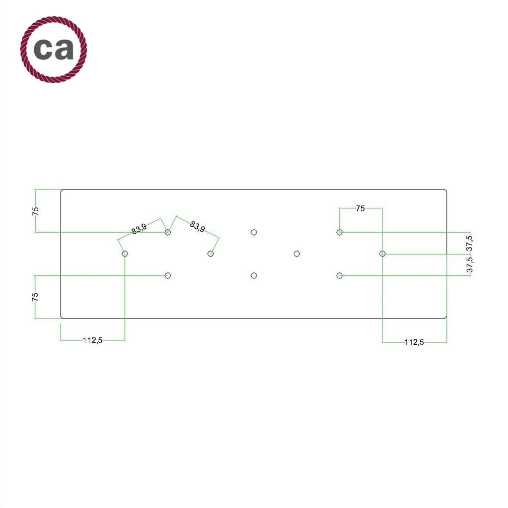 Rosone XXL Rose-One rettangolare a 10 fori e 6 fori laterali, 675 x 225 mm – foto 6