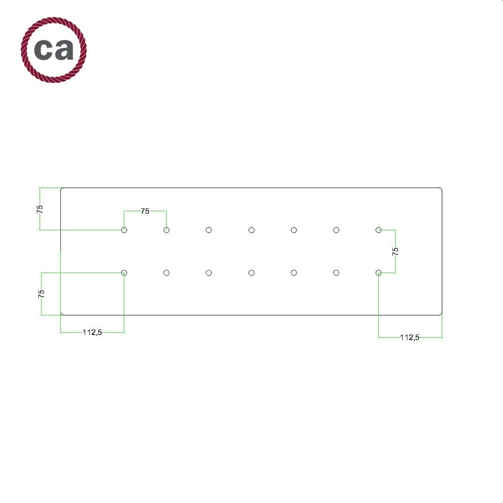 Rosone XXL Rose-One rettangolare a 14 fori e 6 fori laterali, dimensioni 675 x 225 mm – foto 6