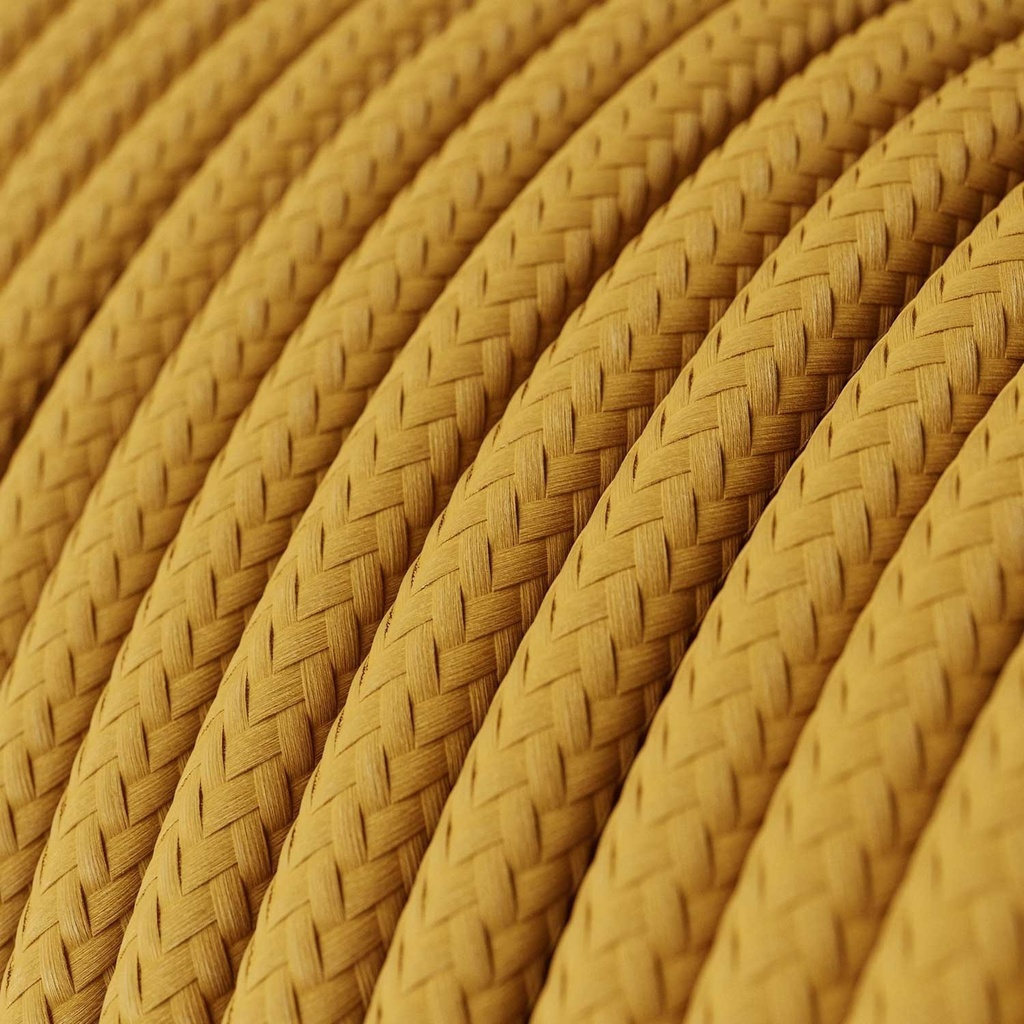 Wiring for lamp with bright mustard fabric cable, 3 m – EU plug, White – photo 2