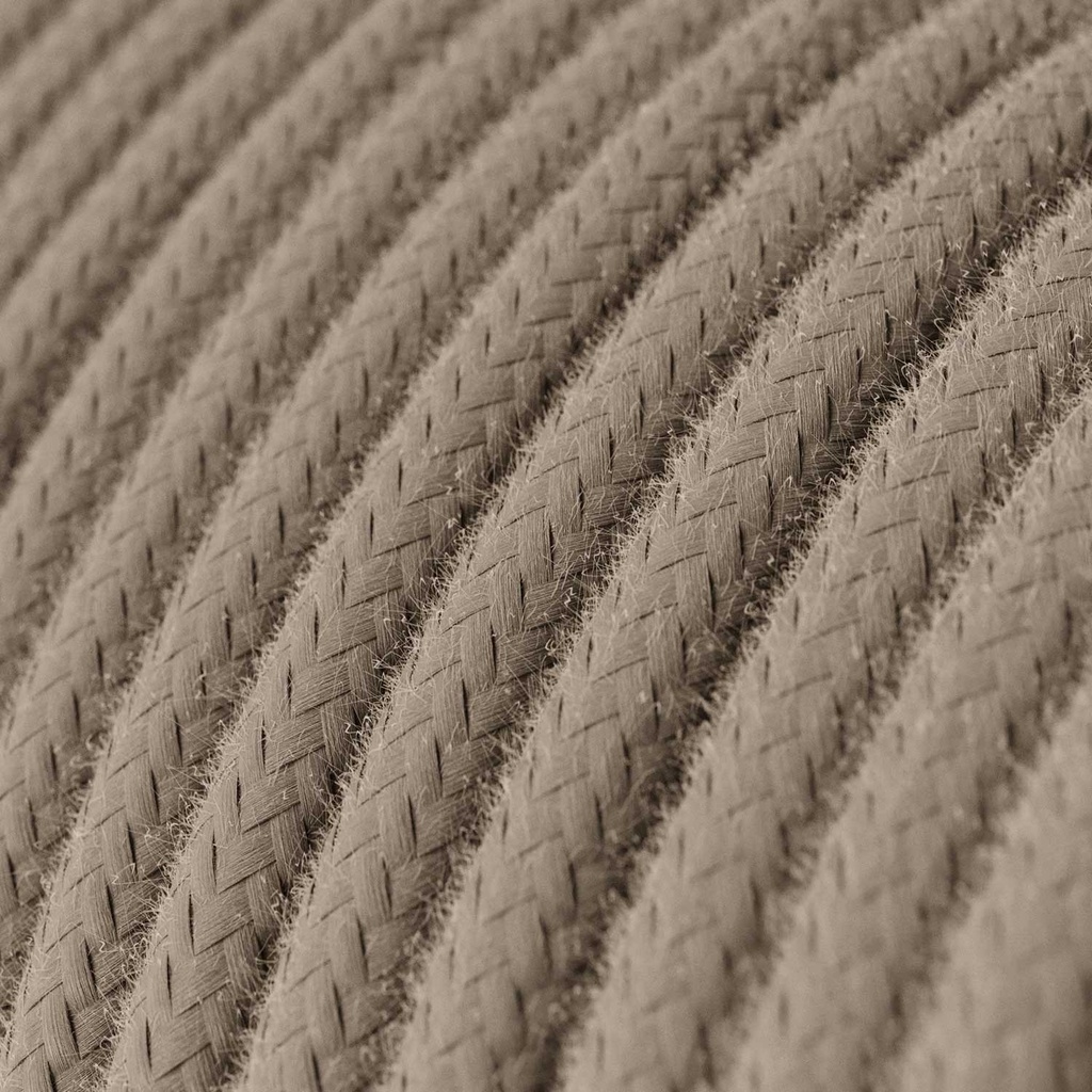 Cablaggio per lampada con cavo grigio tortora in cotone 3 m – Spina EU, Bianco – foto 2