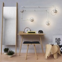 Spostaluce, le point lumineux en métal avec câble textile et trous latéraux – Sans ampoule, Blanc – photo 2