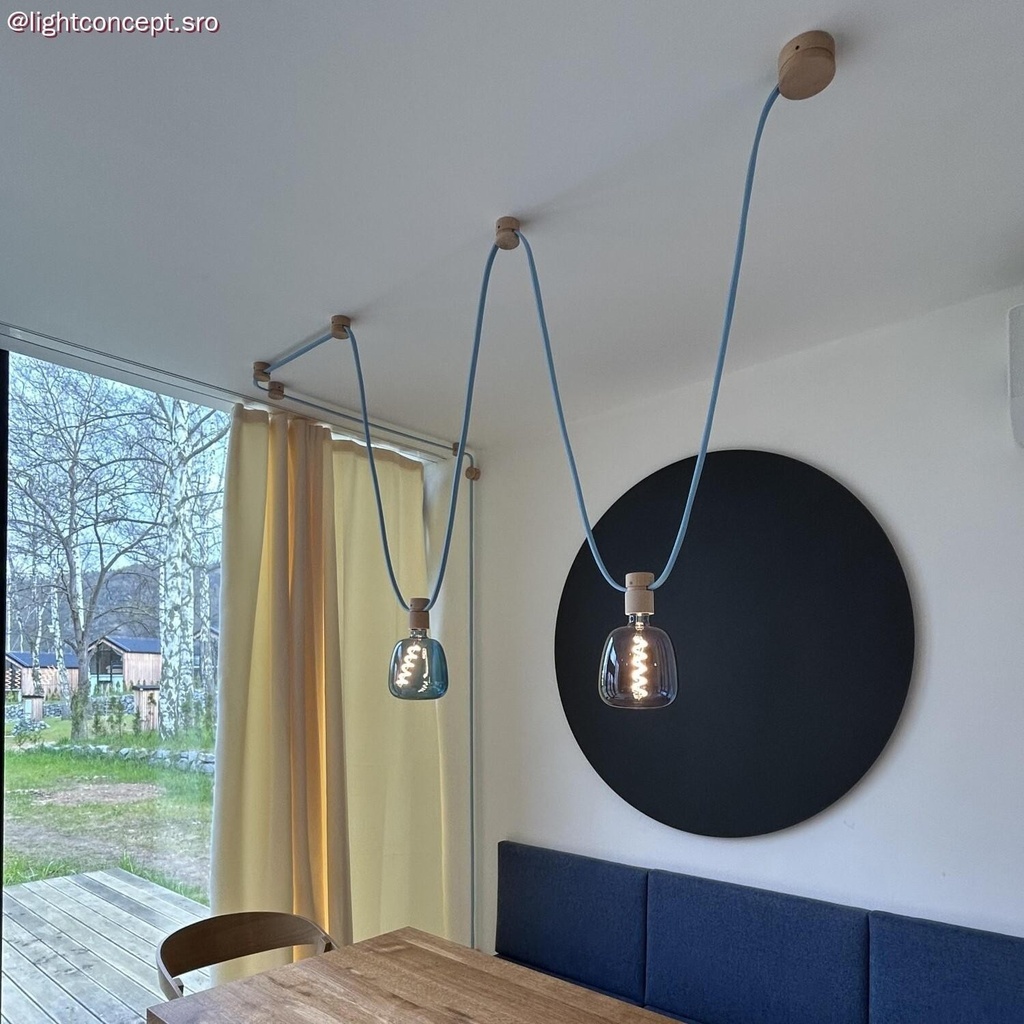 Wooden wall fairlead for string light cable and Filé system. Made in Italy – photo 12
