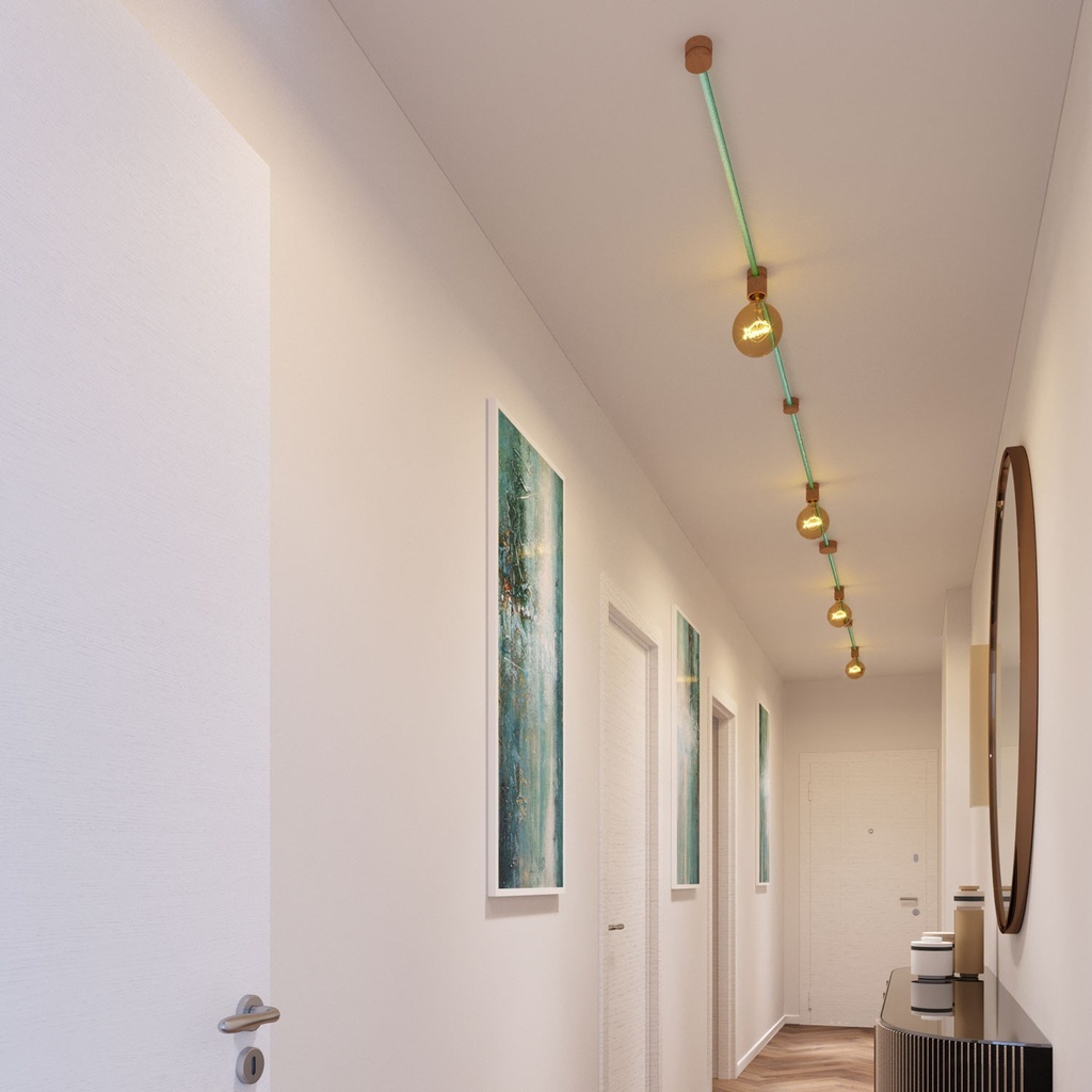 Système Filé Symmetric Kit pour guirlande lumineuse avec câble de 5m et 9 composants en bois pour l’intérieur – photo 4