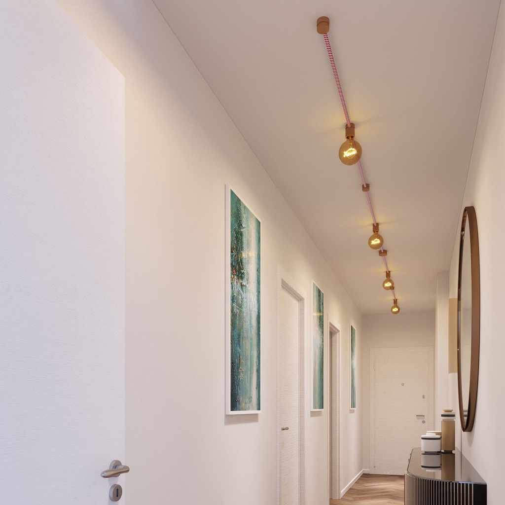 Système Filé Symmetric Kit pour guirlande lumineuse avec câble de 5m et 9 composants en bois pour l’intérieur – photo 5