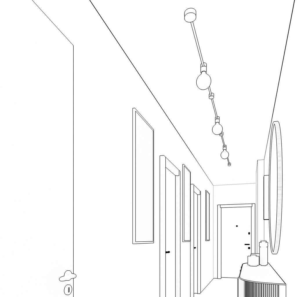 Sistema Filé Linear Kit - con cavo per catenaria di 5m e 7 componenti in legno verniciato nero per interni – CF10 – foto 4