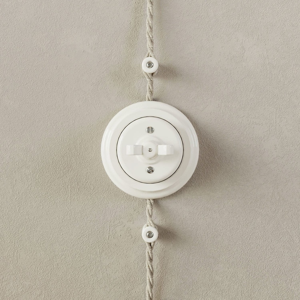 Base en porcelaine pour prise électrique et interrupteur/va-et-vient – Blanc – photo 5