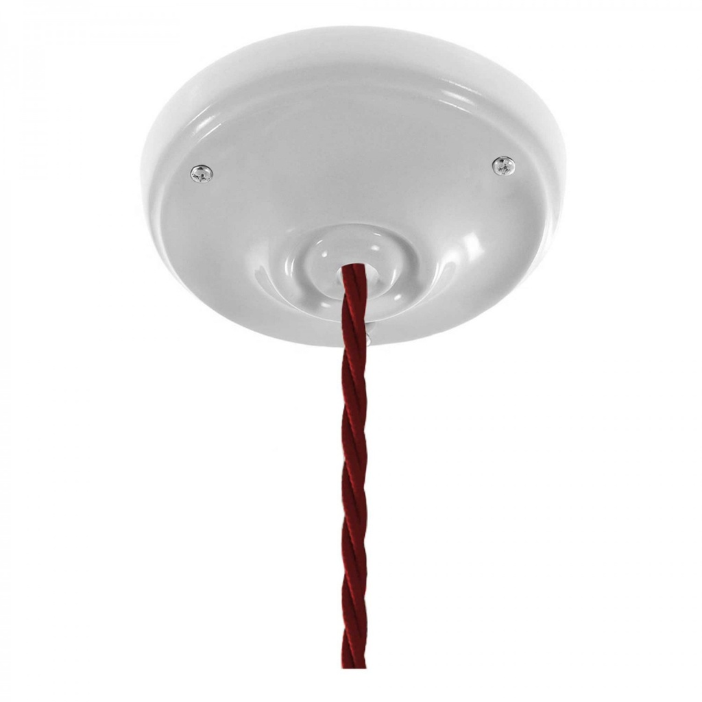 Lampada a sospensione con cavo tessile trecciato e finiture  1