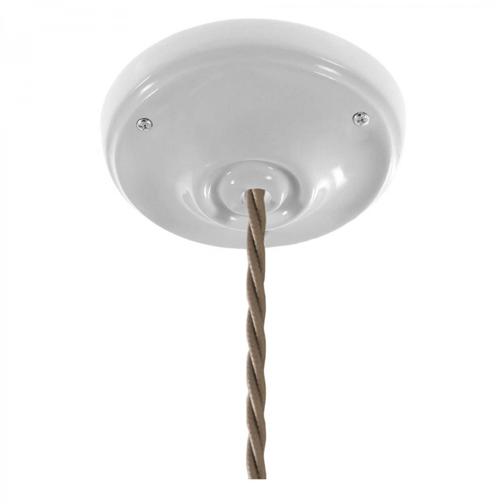 Lampada a sospensione con cavo tessile trecciato e finiture  1