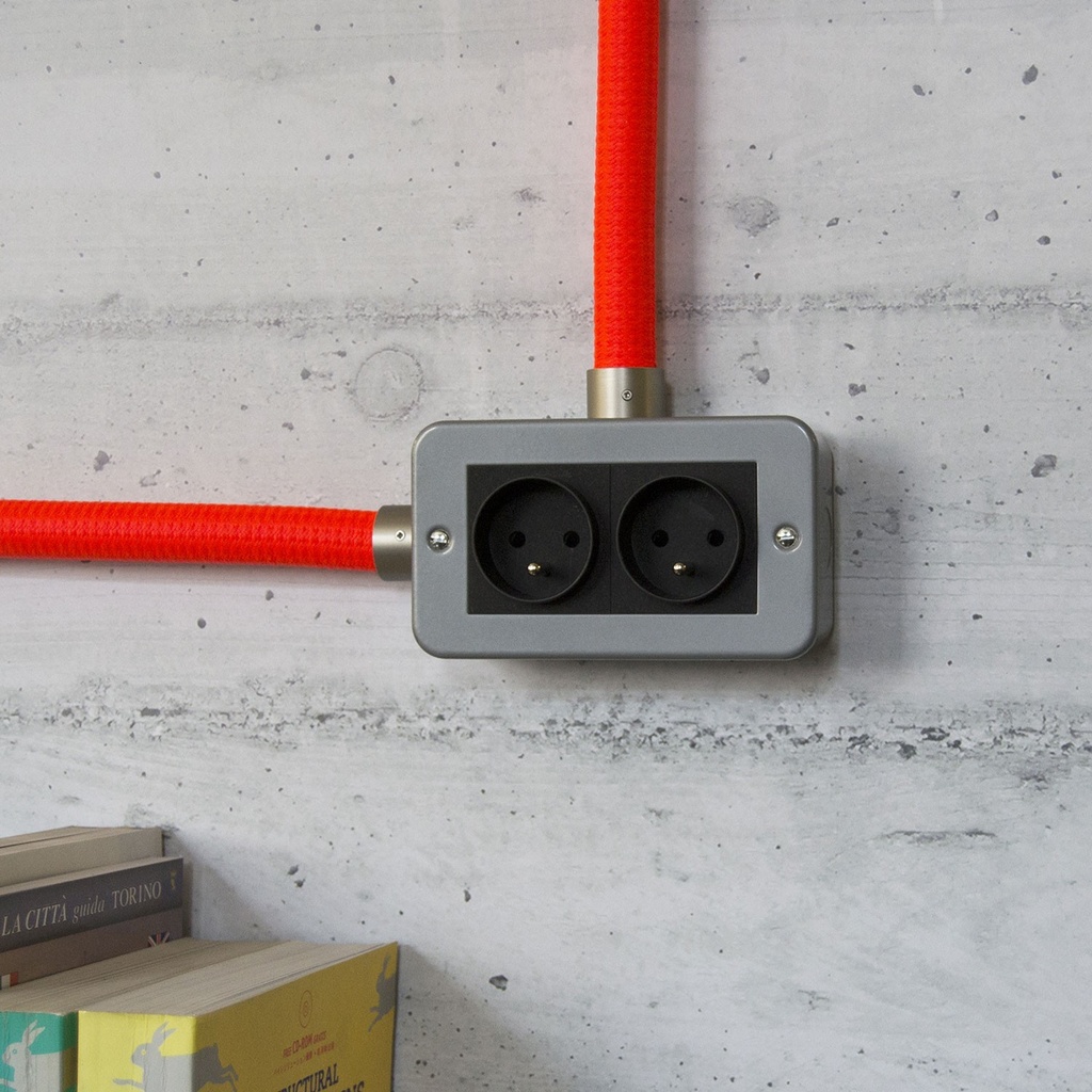 Metall-Wanddose mit doppelter französischer Steckdose für Creative-Tube – Foto 3
