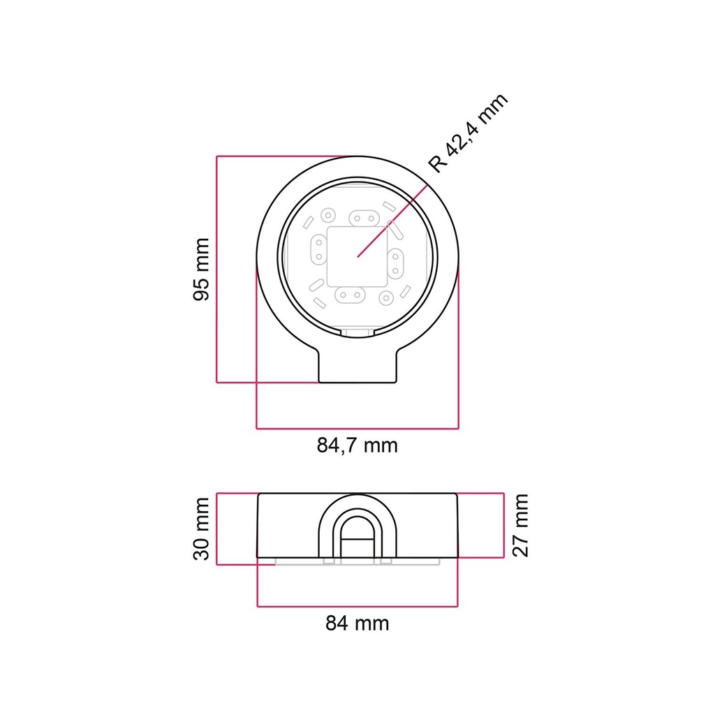 Porcelain base for electrical socket and switch/diverters compatible with Creative-Tubes, from 1 to 4 outputs – White, 1 outlet – photo 6