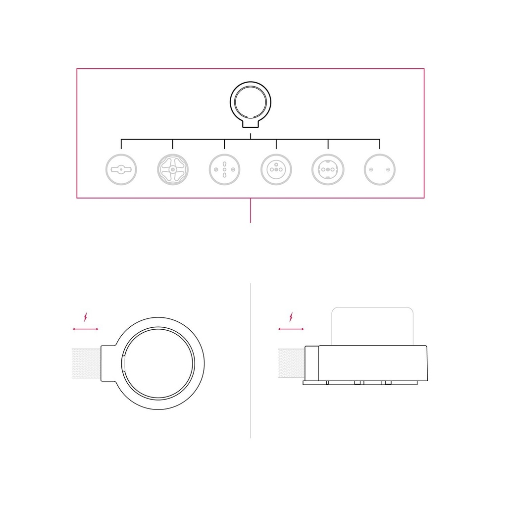 Porcelain base for electrical socket and switch/diverters compatible with Creative-Tubes, from 1 to 4 outputs – White, 1 outlet – photo 7