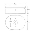 Oval wooden ceiling rose with 1 central hole and 2 side holes for string light cable and Filé system. Made in Italy – White – photo 6