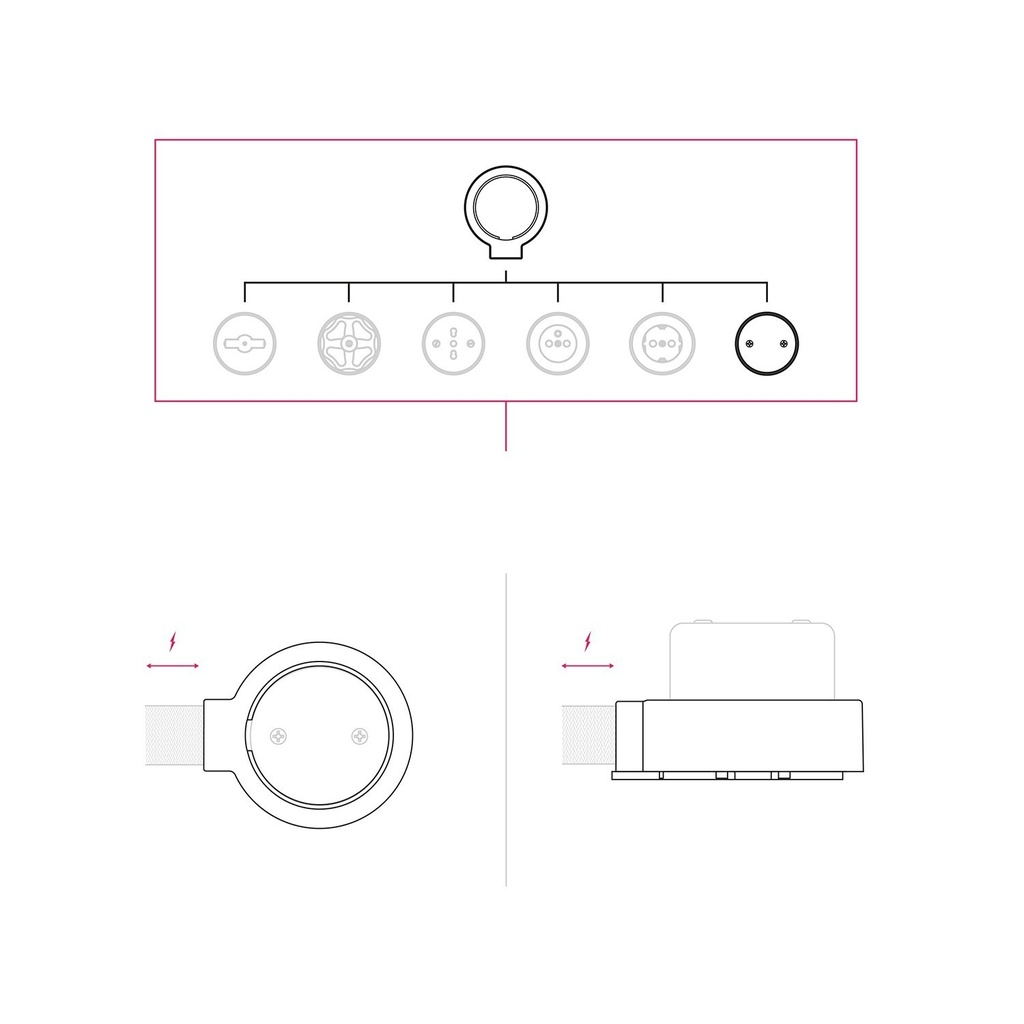 Kit scatola di derivazione e base per Creative-Tubes in porcellana – Bianco, 1 uscita – foto 7
