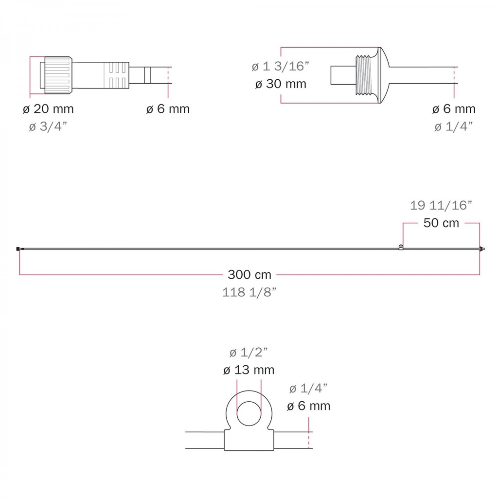 Cavo tessile di connessione alimentatore / paralume, Marina – Grigio – foto 5