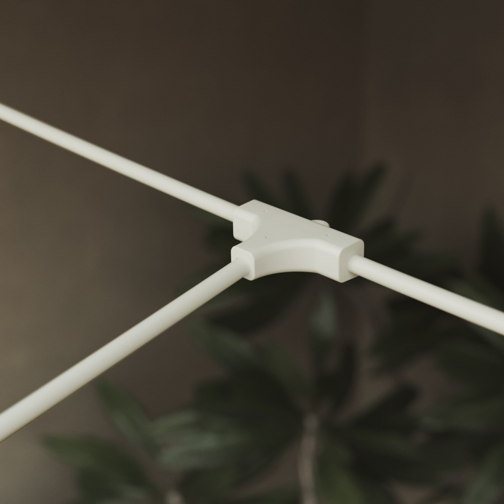 Cavo tessile di connessione a T tra paralumi, Marina – Bianco sabbia – foto 5