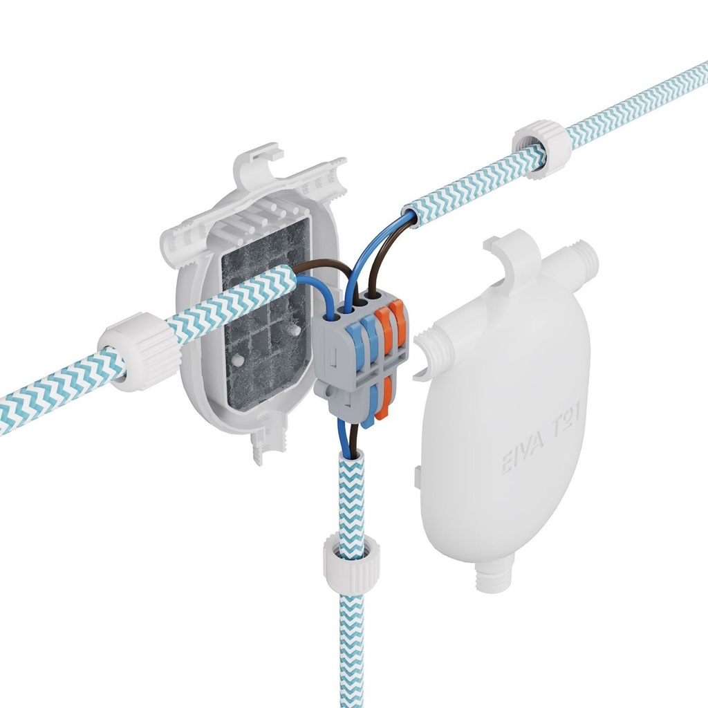 EIVA-3, 3-way outdoor IP65 snap-in joint for Modulair System – White – photo 2