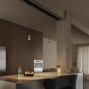Pendant lamp with GU10 Bispot spotlight for track system – Brushed titanium, Powergear – photo 2