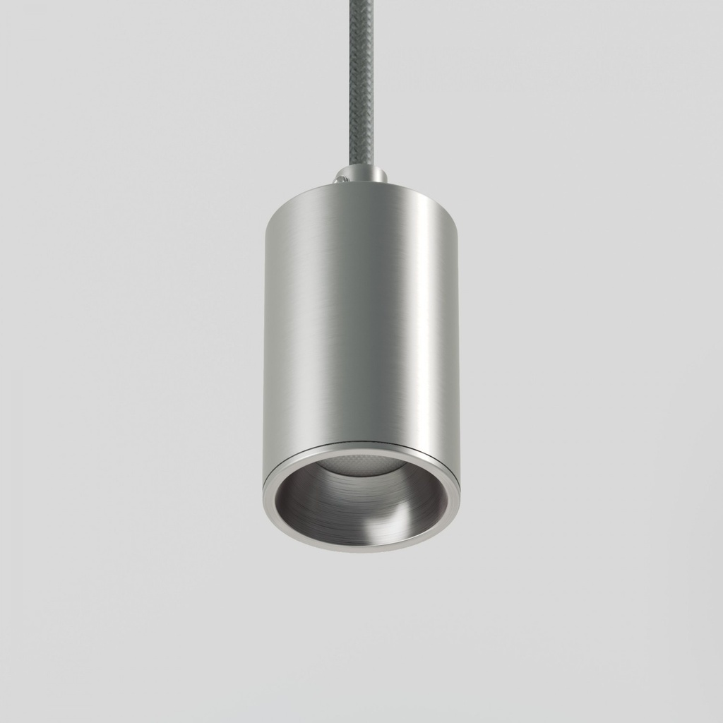 Pendant lamp with GU10 Bispot spotlight for track system – Brushed titanium, Powergear – photo 3