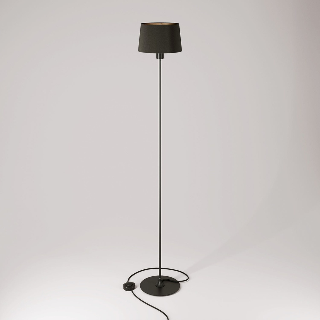 MAG-Y floor lamp with round metal base and Athena shade – Without bulb, Black, European (EU) – photo 3