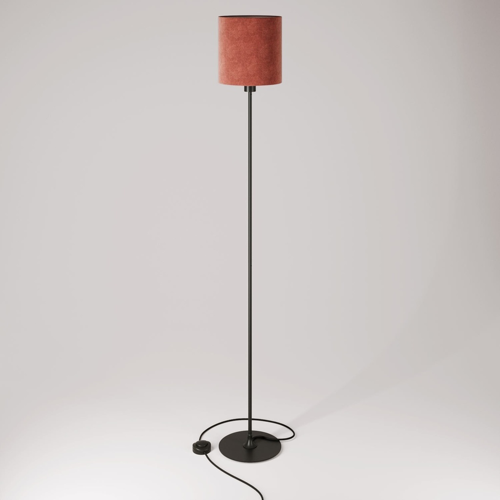 MAG-Y floor lamp with round metal base and Cilindro M shade – Without bulb, Black, EU plug – photo 3