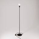 Lampada da terra MAG-Y con base metallica tonda – Senza lampadina, Nero, Spina EU – foto 3