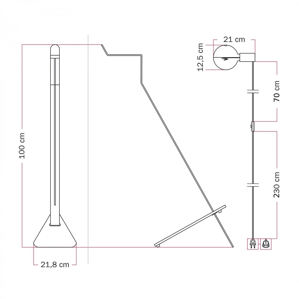 Lampadaire inclinable avec ampoule LED G125 peinte - Mario Talia – Blanc, UE – photo 4