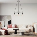 Lustre Cage à 4 suspensions Globo – Sans ampoule, Noir – photo 2