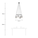 Lustre Cage à 4 suspensions Globo – Sans ampoule, Noir – photo 6
