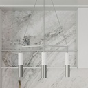 Lampadario Cage a 4 cadute Tub-E14 Doppio – Senza lampadina, Bianco opaco / Titanio satinato – foto 3