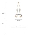 Lustre Cage à 6 suspensions Globo – Sans ampoule, Bronze satiné – photo 6