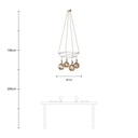 Lampadario 2 Cage a 4 cadute Globo Bumped – Senza lampadina, Neutro – foto 6