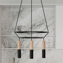 Lustre 2 Cage à 4 suspensions Tub-E14 Double – Sans ampoule, Noir – photo 3