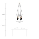 Lustre 2 Cage à 4 suspensions Tub-E14 Double – Sans ampoule, Noir – photo 6