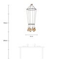 Lustre 2 Cage à 6 suspensions Globo – Sans ampoule, Laiton – photo 6