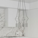 Lampada a sospensione 3 Cage a 4 cadute Tub-E14 – Senza lampadina, Titanio satinato – foto 3