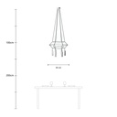 Lampada a sospensione 3 Cage a 4 cadute Tub-E14 – Senza lampadina, Titanio satinato – foto 6