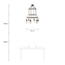 Lampadario 3 Cage a 6 cadute Edison ST64 – Senza lampadina, Nero – foto 6