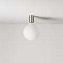 Wandleuchte aus Metall mit Globe-Glühbirne im Porzellanlook – Satintitan – Foto 4