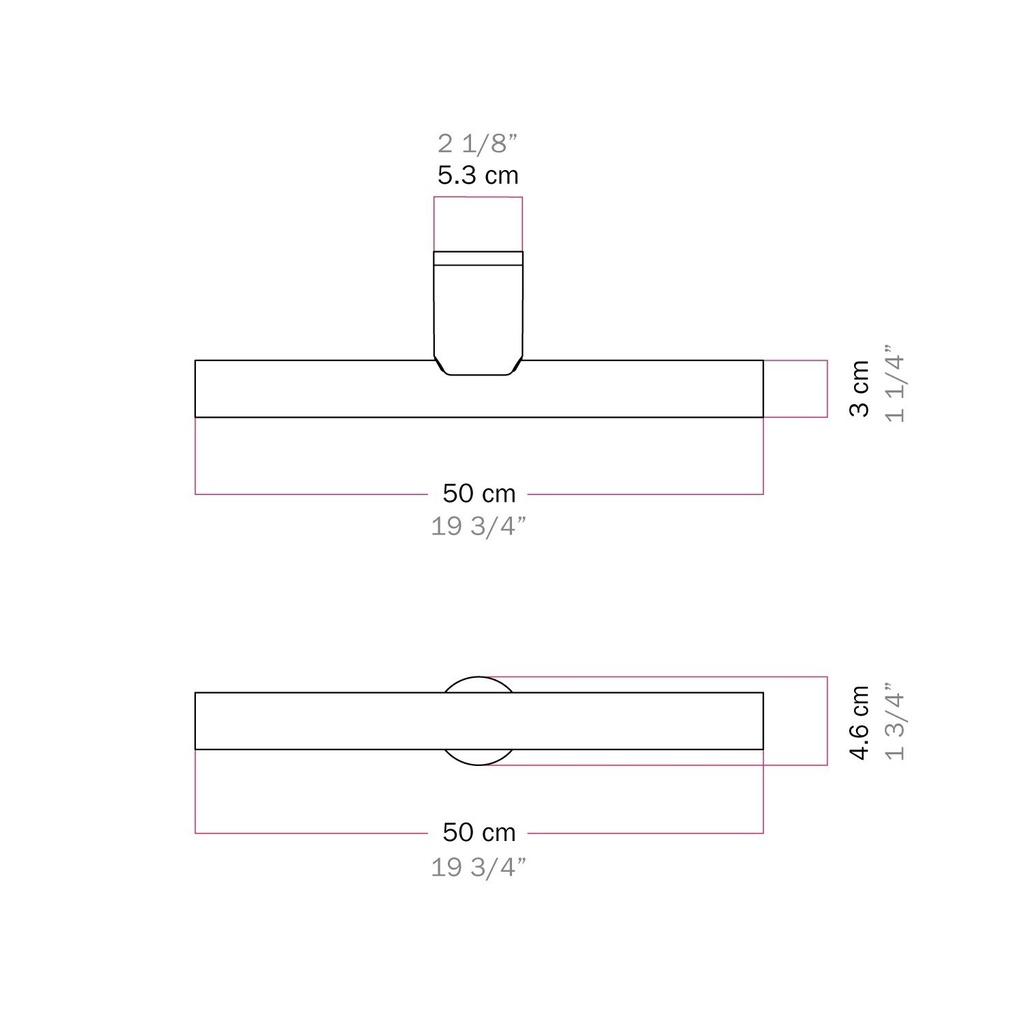 Lampe murale ou de plafond en métal avec ampoule LED linéaire S14d – Titane satiné – photo 7