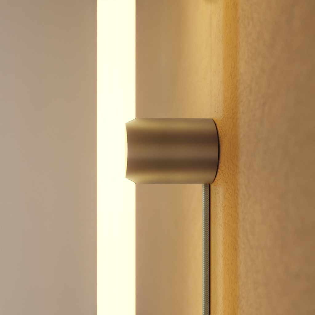 Lampada con spina, finitura metallica e lampadina LED lineare S14d – Senza lampadina, Titanio satinato, Spina EU – foto 3