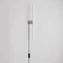 Lampada con spina, finitura metallica e lampadina LED lineare S14d – Senza lampadina, Titanio satinato, Spina EU – foto 4