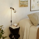 MAG-Y wall lamp with joint and half-sphere bulb – Without bulb, Black, EU plug – photo 2