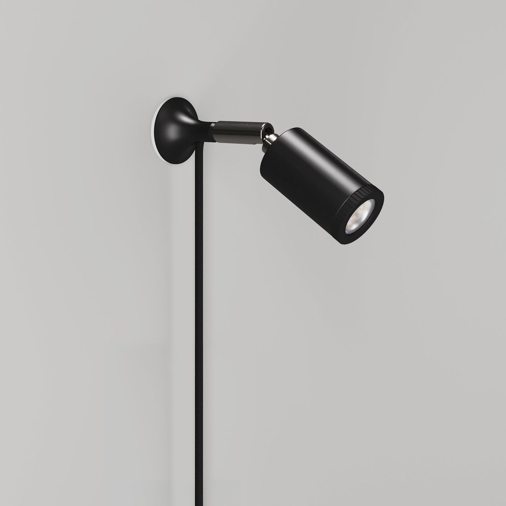 MAG-Y wall lamp with joint and spot light – Without bulb, Black, EU plug – photo 4