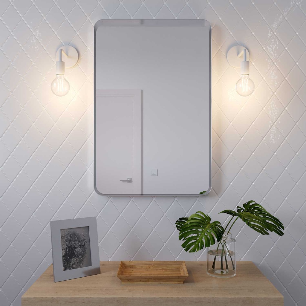 Fermaluce Metal, applique in metallo con estensione curva – Senza Matter, Senza lampadina, Bianco – foto 2
