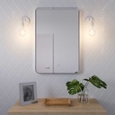 Fermaluce Metal, applique in metallo con estensione curva – Senza Matter, Senza lampadina, Bianco – foto 2
