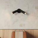 Lampe à 2 spots avec abat-jour Tub-E14 et rosace ronde – Sans Matter, Sans ampoule, Noir – photo 3
