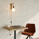 Applique da parete in legno con spina a due poli – Senza lampadina – foto 2