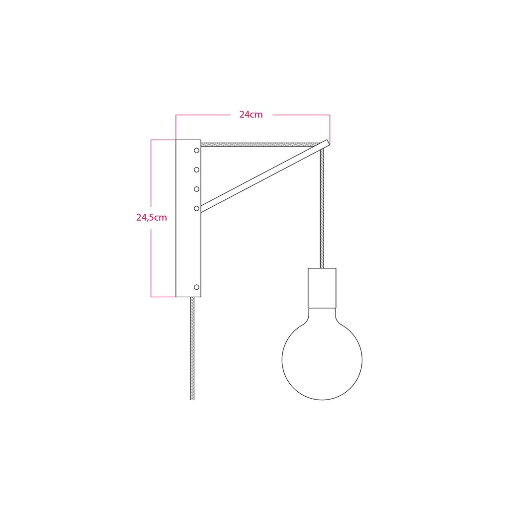 Applique da parete in legno con spina a due poli – Senza lampadina – foto 5