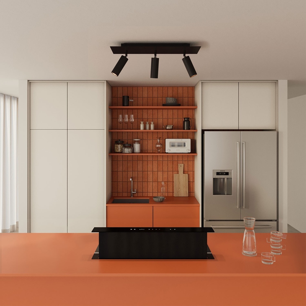 Plafoniera a 3 faretti con paralumi Tub-E14 e Rose-One XXL r 1