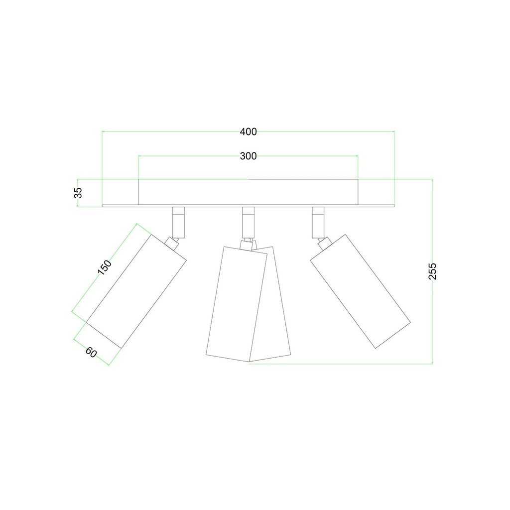 Deckenleuchte mit 4 Spots, Tub-E14-Lampenschirmen und rundem Rose-One XXL – Ohne Leuchtmittel, Schwarz – Foto 6